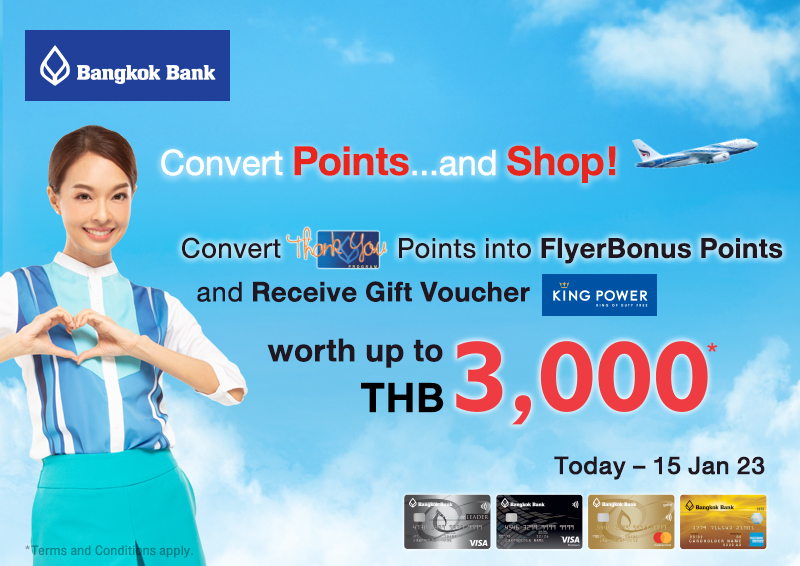 Special Offer when Converting Points from Bangkok Bank Credit Cards
